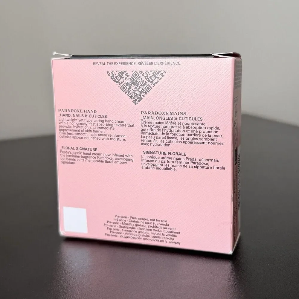PRADA Paradoxe Hand Cream Lotion NIB Pink Triangle Bottle Floral Fragrance 1.6oz